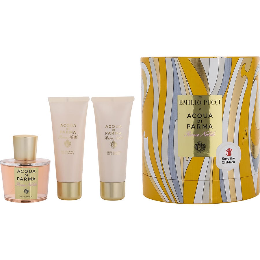 Acqua Di Parma Rosa Nobile By Acqua Di Parma for Women. Gift Set (Eau De Parfum Spray 3.4 oz + Body Cream 2.5 oz + Bath And Shower Gel 2.5 oz (Emilio Pucci Edition)) | Perfumepur.com