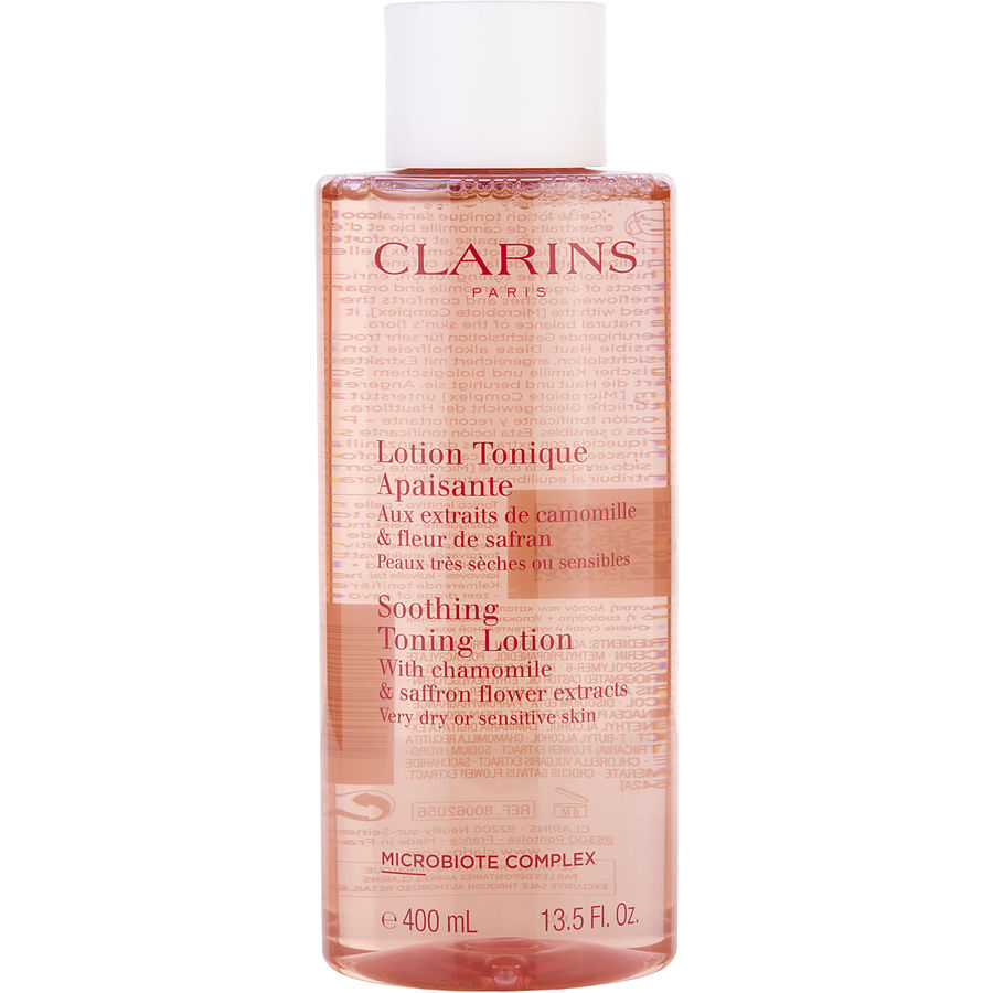 Clarins By Clarins for Women. Soothing Toning Lotion With Chamomile & Saffron Flower Extracts - Very Dry Or Sensitive Skin (400ml/13.5oz) | Perfumepur.com