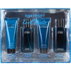 Cool Water By Davidoff for Men. Gift Set (Eau De Toilette Spray 2.5 oz + Aftershave 2.5 oz + Aftershave Balm 2.5 oz + Shower Gel 2.5 oz) | Perfumepur.com