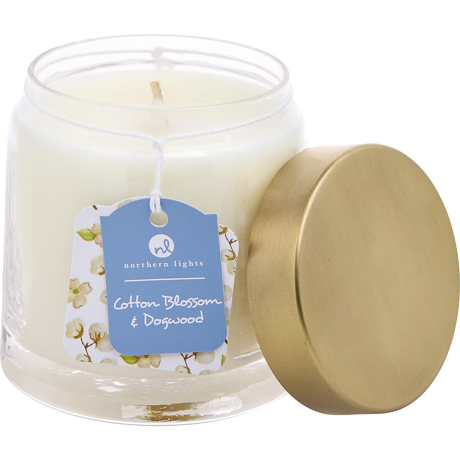 Cotton Blossom & Dogwood By Northern Lights for Unisex. Scented Soy Glass Candle 10 oz | Perfumepur.com