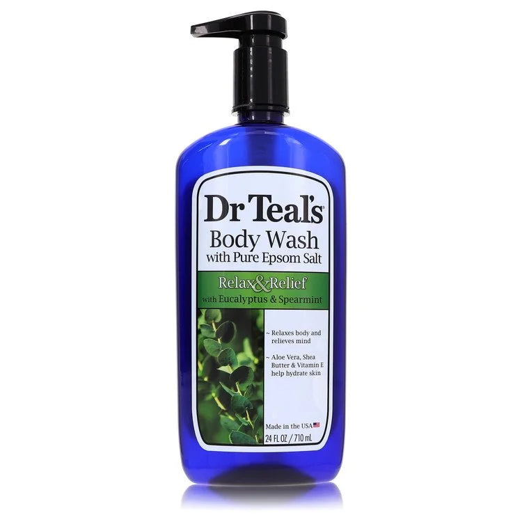 Dr Teal's Body Wash With Pure Epsom Salt by Dr Teal's for Women. Relax & Relief Body Wash with Eucalyptus & Spearmint 24 oz | Perfumepur.com