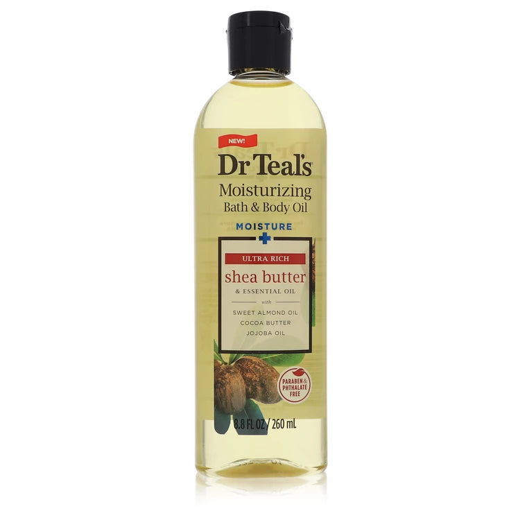 Dr Teal's Moisturizing Bath & Body Oil by Dr Teal's for Women. Ultra Rich Shea Butter with Essential Oils, Jojoba Oil, Sweet Almond Oil and Cocoa Butter 8.8 oz | Perfumepur.com