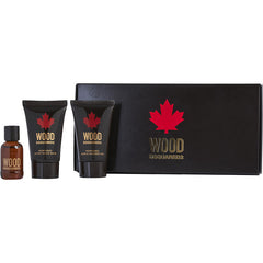 Dsquared2 Wood By Dsquared2 for Men. Gift Set (Eau De Toilette Spray 0.17 oz + Aftershave Balm 0.8 oz + Shower Gel 0.8 oz) | Perfumepur.com