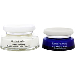 Elizabeth Arden By Elizabeth Arden for Women. Visible Difference Day & Night Duo: Refining Moisture Cream Complex 100ml/3.4Oz+Good Night's Sleep Restoring Cream 50ml/1.7Oz (2Pcs) | Perfumepur.com