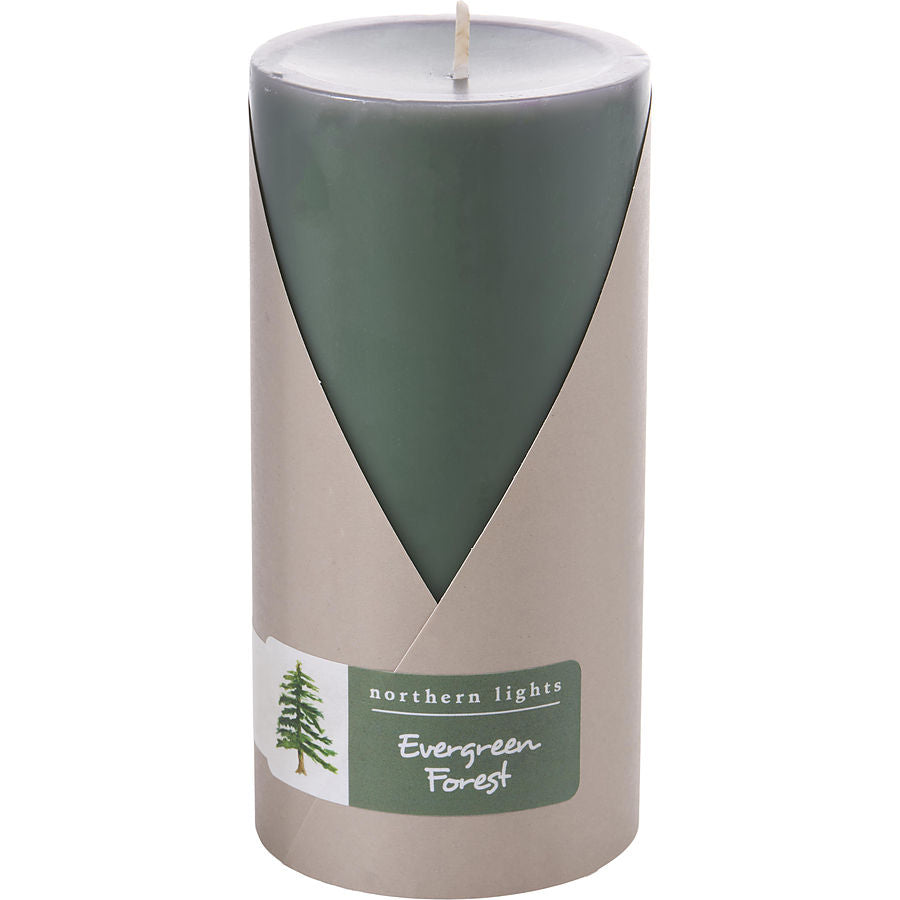 Evergreen Forest By Northern Lights for Unisex. One 3X6 Inch Pillar Candle. Burns Approx. 100 Hrs. | Perfumepur.com