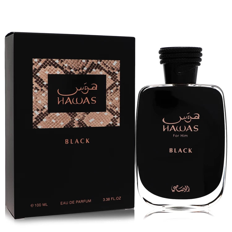 Hawas Black by Rasasi for Men. Eau De Parfum Spray 3.3 oz | Perfumepur.com