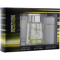 Kenneth Cole Reaction By Kenneth Cole for Men. Gift Set (Eau De Toilette Spray 3.4 oz + Aftershave Balm 3.4 oz + All Over Body Spray 6 oz) | Perfumepur.com