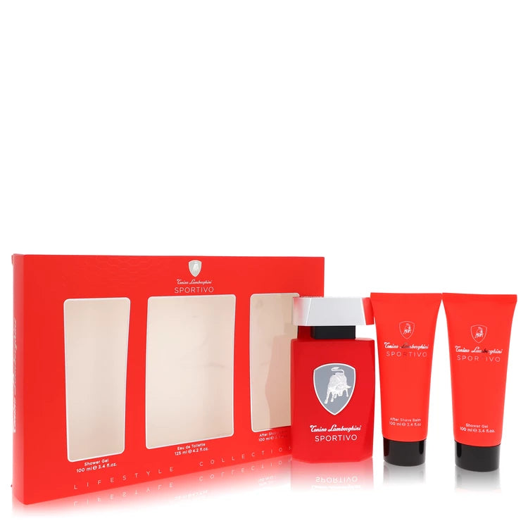 Lamborghini Sportivo by Tonino Lamborghini for Men. Gift Set (4.2 oz Eau De Toilette Spray + 3.4 oz Shower Gel + 3.4 oz After Shave Balm) | Perfumepur.com