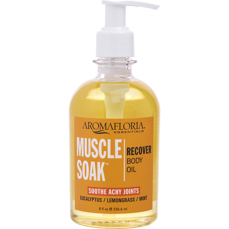 Muscle Soak By Aromafloria for Unisex. Recover Body Oil 8 oz Blend Of Eucalyptus, Peppermint, And Lemongrass | Perfumepur.com