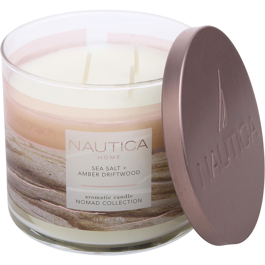 Nautica Amber Driftwood & Sea Salt By Nautica for Unisex. Scented Candle 14.5 oz | Perfumepur.com