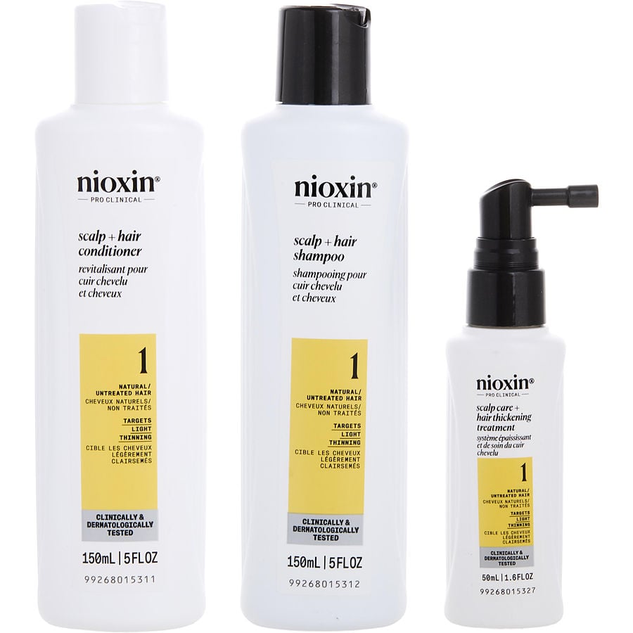 Nioxin By Nioxin for Unisex. Set-3 Piece Full Kit System 1 With Cleanser Shampoo 5 oz & Scalp Therapy Conditioner 5 oz & Scalp Treatment 1.7 oz | Perfumepur.com