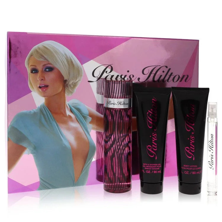 Paris Hilton by Paris Hilton for Women. Gift Set (3.4 oz Eau De Parfum Spray + 3 oz Body Lotion + 3 oz Shower Gel + 0.34 oz  Mini EDP Spray) | Perfumepur.com