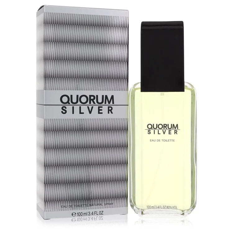 Quorum Silver by Puig for Men. Eau De Toilette Spray 3.4 oz | Perfumepur.com