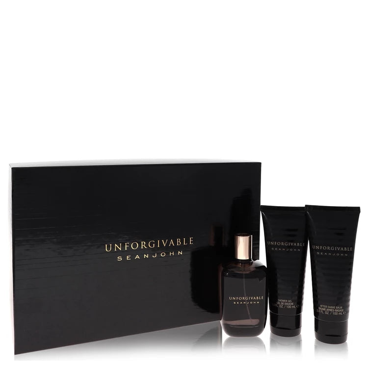 Unforgivable by Sean John for Men. Gift Set (4.2 oz Eau De Toilette Spray + 3.4 oz Shower Gel + 3.4 oz After Shave Balm) | Perfumepur.com