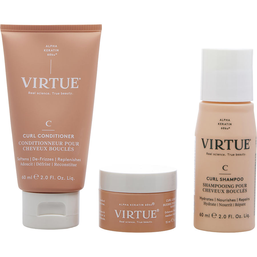 Virtue By Virtue for Unisex. Curl Discovery Kit- Shampoo 2 oz & Conditioner 2 oz & Butter 0.5 oz | Perfumepur.com