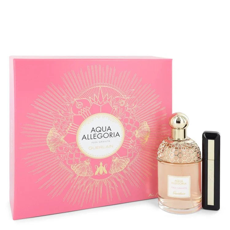 Aqua Allegoria Pera Granita by Guerlain for Women. Gift Set (4.2 oz Eau De Toilette Spray + 0.28 oz  Intense Volume  Deep Black Mascara)